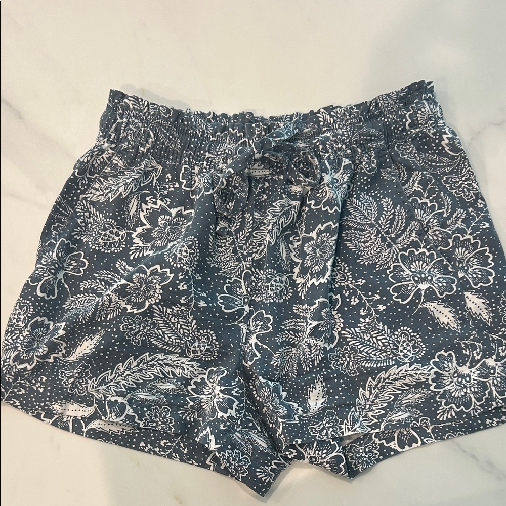 Joie High Waist Floral Print Shorts - Gray and White Size medium